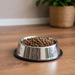 Comedero de acero inoxidable para perro con base antideslizante, resistente, higiénico y fácil de limpiar, ideal para alimentar a perros de todos los tamaños con mayor seguridad y durabilidad.