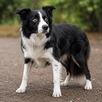 Perro con ojos muy abiertos y cuerpo rígido, mostrando lenguaje corporal canino de alerta, miedo o sorpresa, con señales clave del comportamiento y comunicación del perro.